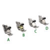 New T3 Roller Foot, Short Shank Adjustable Zipper Foot, 3-in-1 All-steel Roller Foot